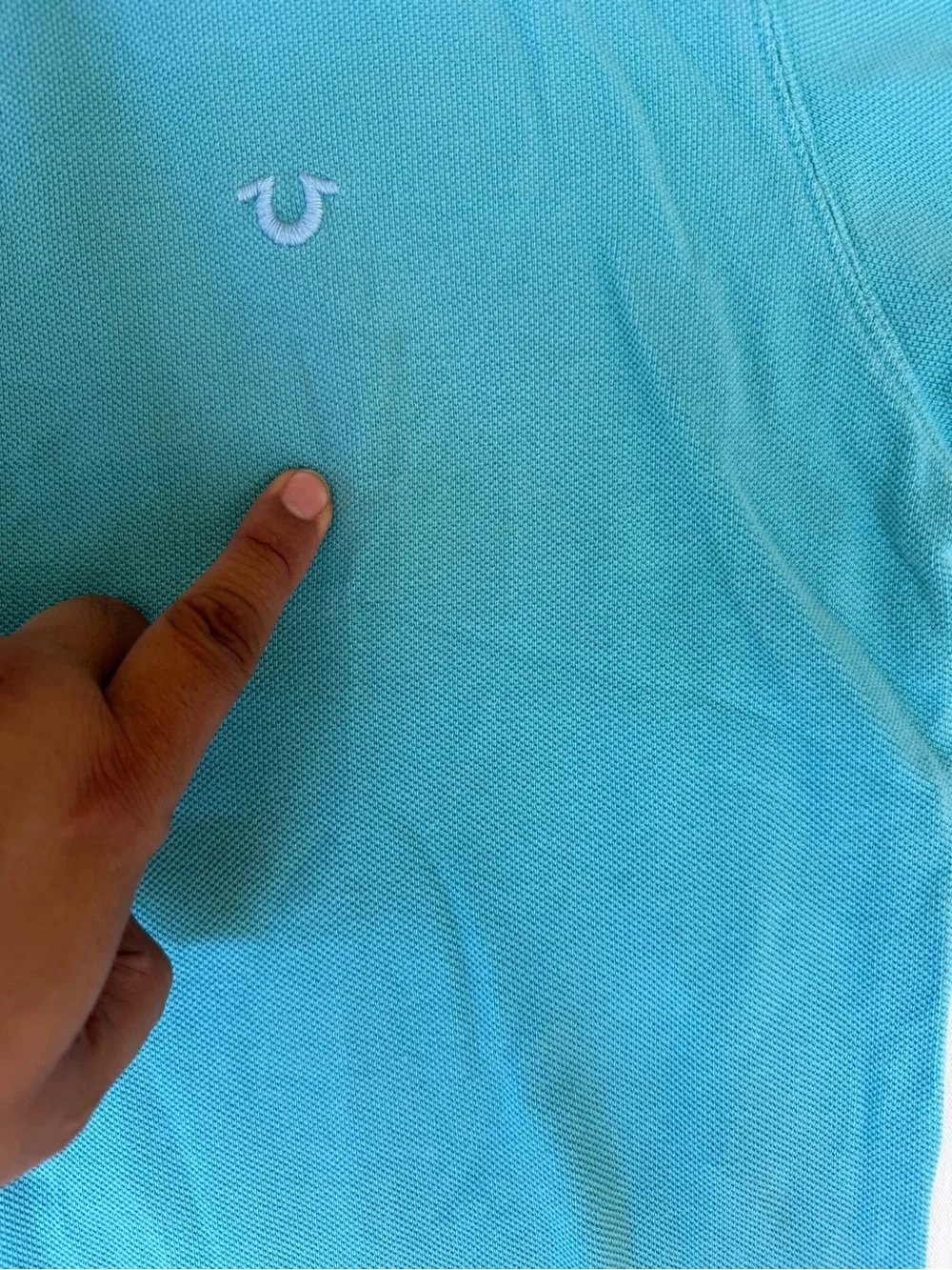 True Religion Men's Teal Short Sleeve Polo